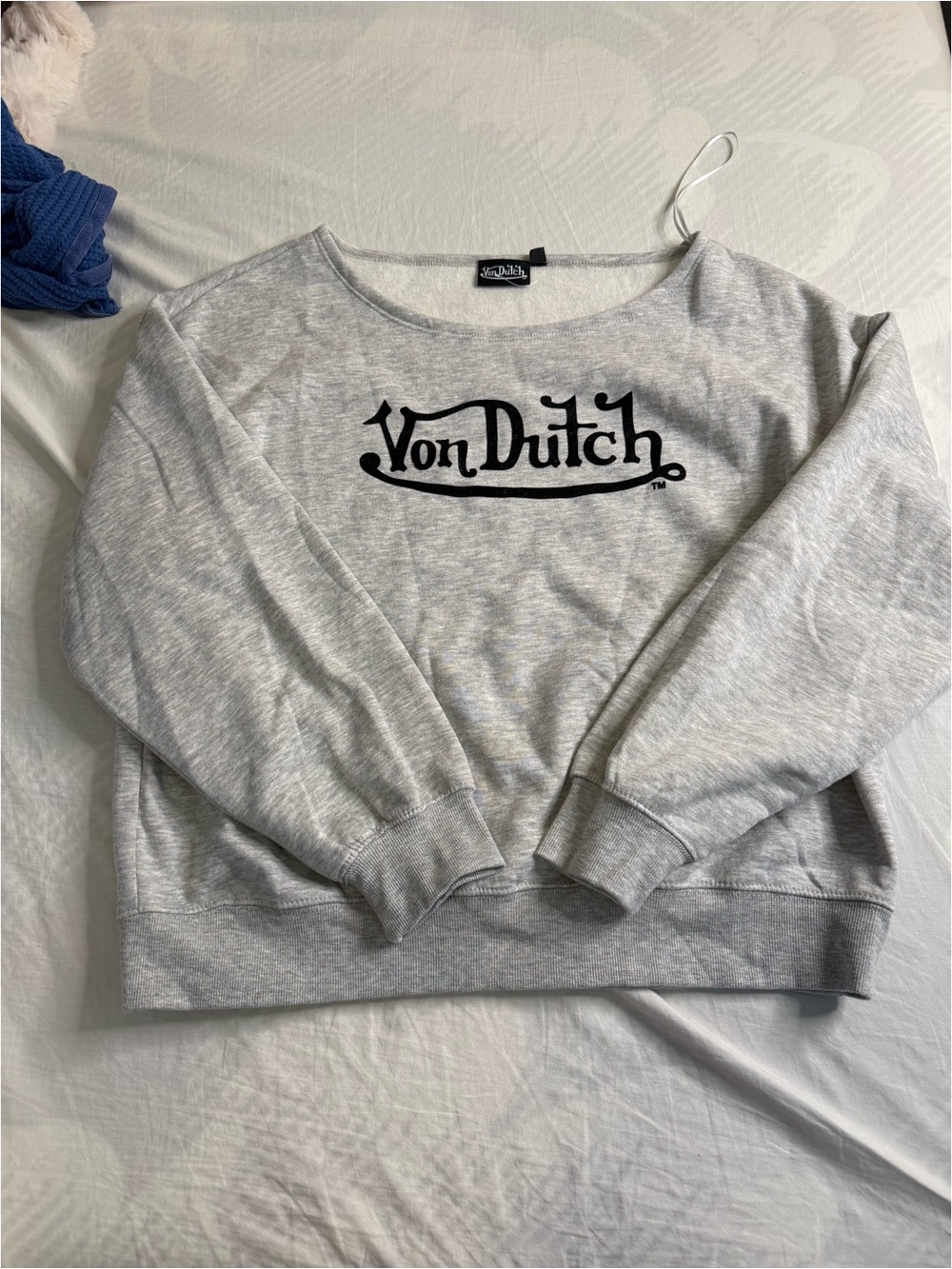 Von Dutch Women's Light Gray Logo Sweatshirt